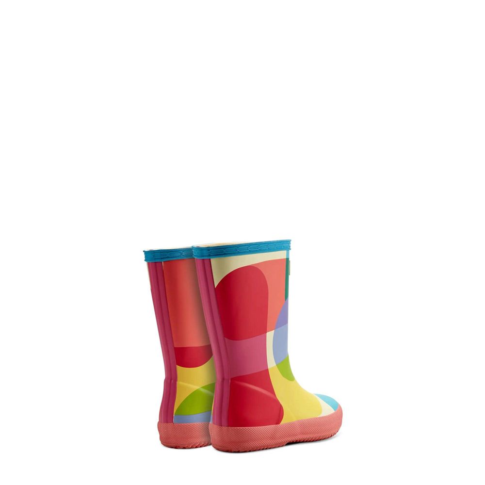 Red Hunter Kids Original Classicbow Bubbles Rain Boots | DPNV31056