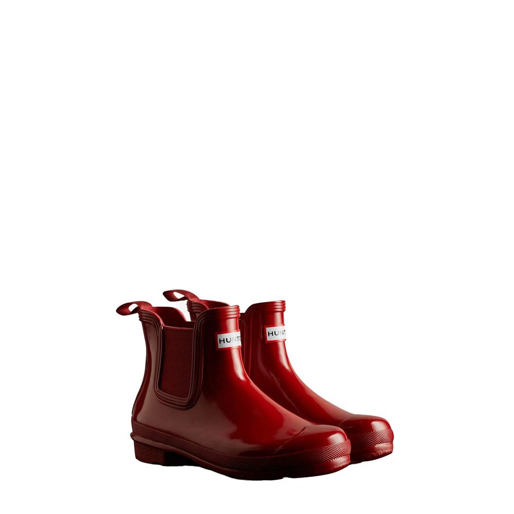 Red Hunter Womens Original Gloss Chelsea Booties | HYVQ15037