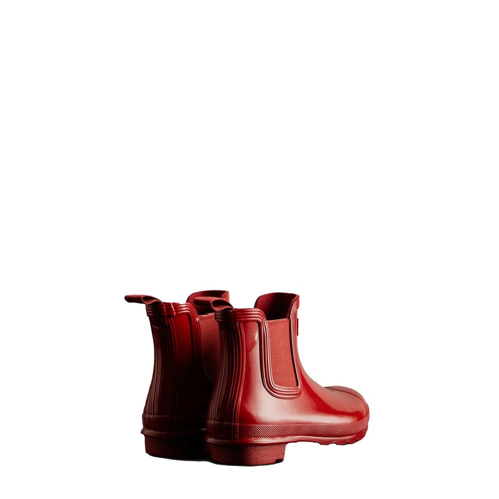 Red Hunter Womens Original Gloss Chelsea Booties | HYVQ15037