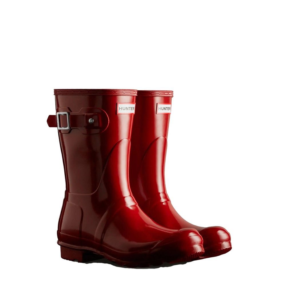 Red Hunter Womens Original Gloss Wellies Short Rain Boots | GFIP37062