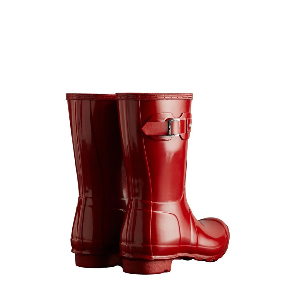 Red Hunter Womens Original Gloss Wellies Short Rain Boots | GFIP37062