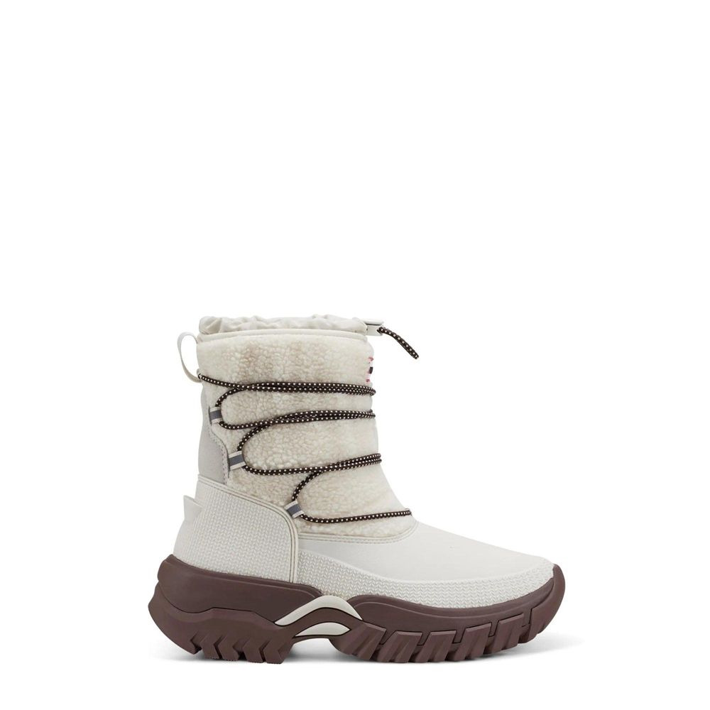 White Hunter Womens Wanderer Insulated Vegan Shearling Short Snow Boots | XPCE23089