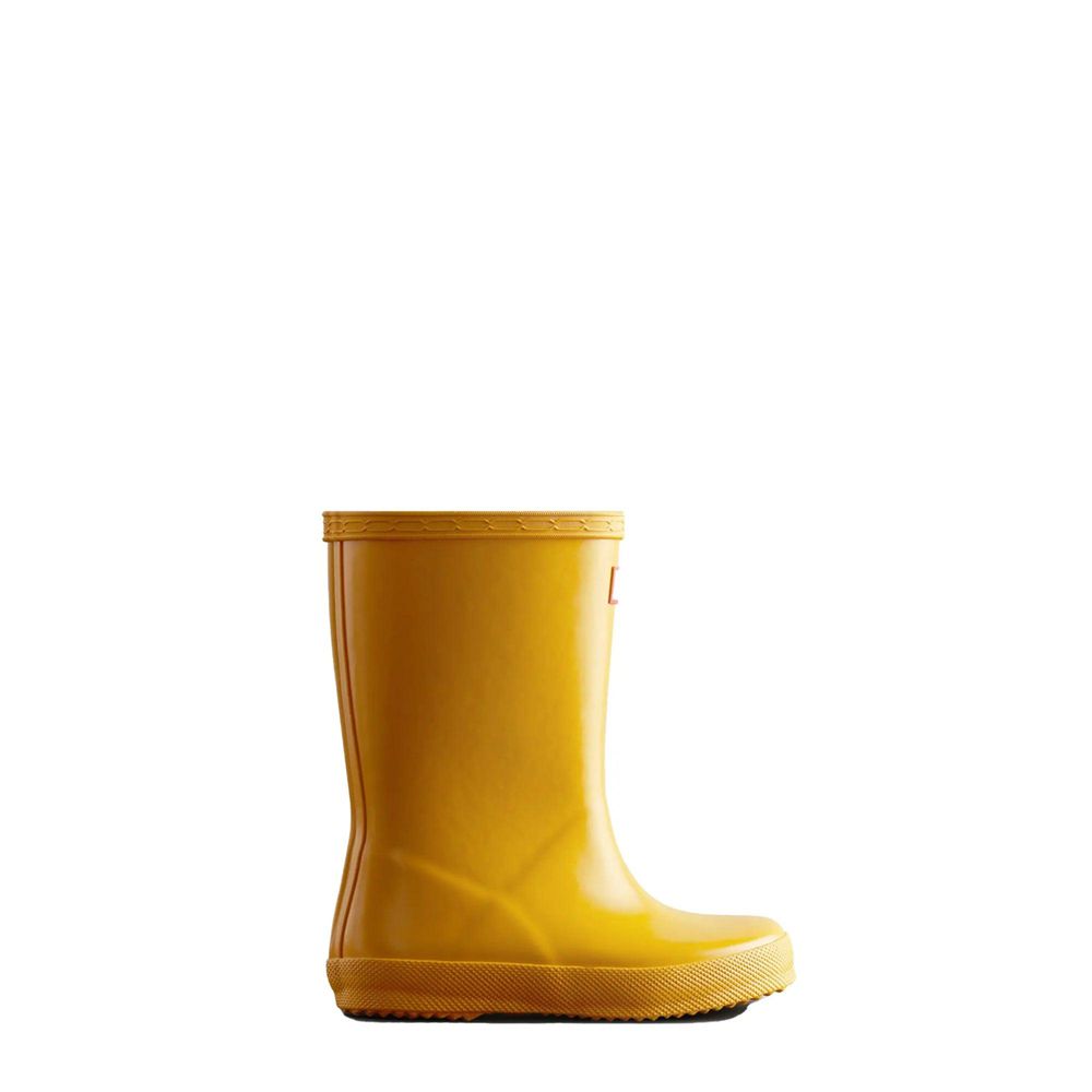 Yellow Hunter Kids Gloss Rain Boots | LGWA45782